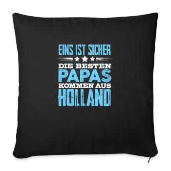 HOLLAND - papa - Sofakissenbezug 45 x 45 cm - Schwarz - Vorne