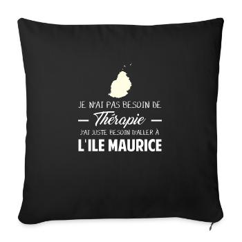 Thérapie Île Maurice - Housse de coussin décorative 45 x 45 cm - noir - Devant