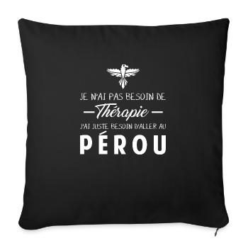Thérapie Pérou - Housse de coussin décorative 45 x 45 cm - noir - Devant