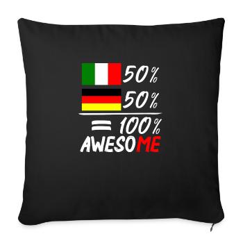 50% Italienisch 50% deutsch - Sofakissenbezug 45 x 45 cm - Schwarz - Vorne
