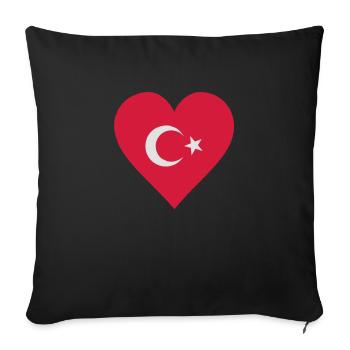 türkei herz - Sofakissenbezug 45 x 45 cm - Schwarz - Vorne