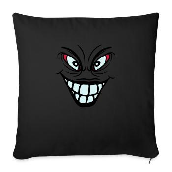 psychopath crazy clown joker grin mouth fres - Sofa pillowcase 17,3'' x 17,3'' (45 x 45 cm) - black - Front