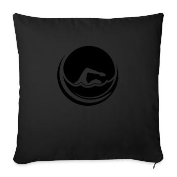 sonne cool kreis rund logo schwimmen schwimmer ver - Sofakissenbezug 45 x 45 cm - Schwarz - Vorne