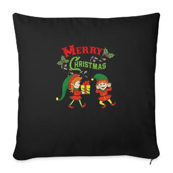 Noël Elf Elf Noël Noël Noël - Housse de coussin décorative 45 x 45 cm - noir - Devant