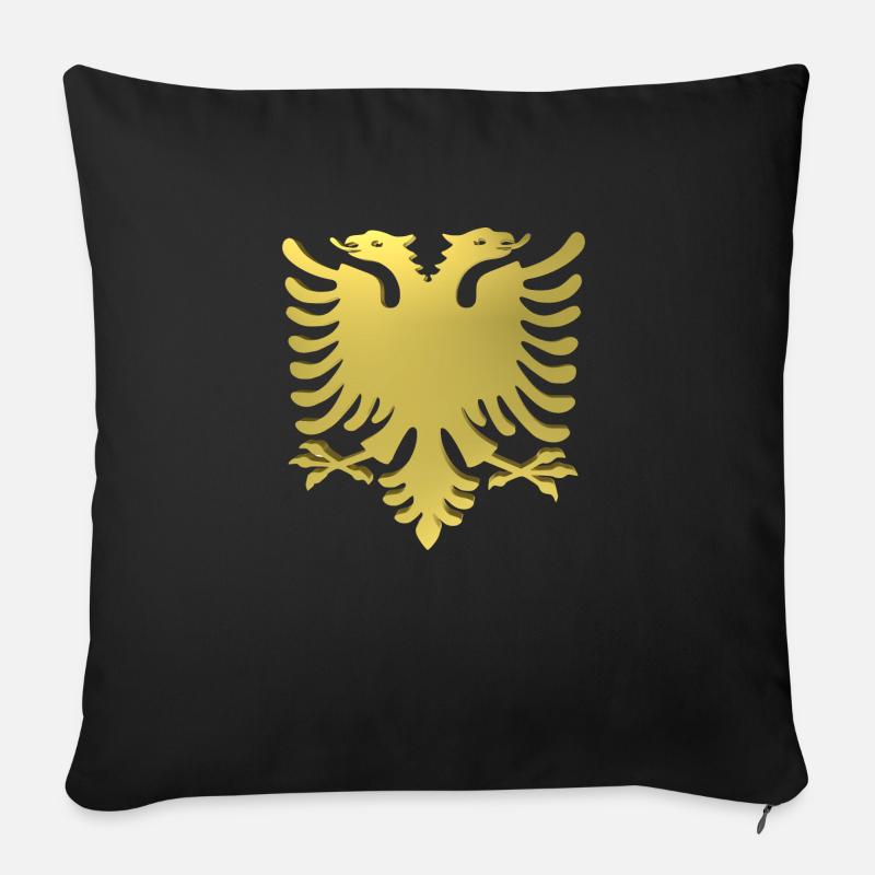 Shqiponja Gold - Housse de coussin décorative 45 x 45 cm - noir