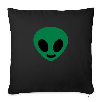 Alien head - Sofa pillowcase 17,3'' x 17,3'' (45 x 45 cm) - black - Front