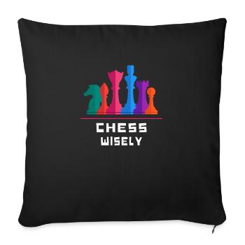 chess chess wisely playing chess - Sofa pillowcase 17,3'' x 17,3'' (45 x 45 cm) - black - Front