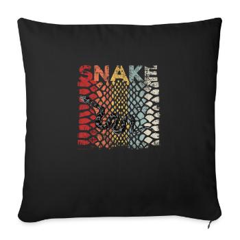 Snake Pattern Vintage Corn Snake Animal Gift - Sofa pillowcase 17,3'' x 17,3'' (45 x 45 cm) - black - Front