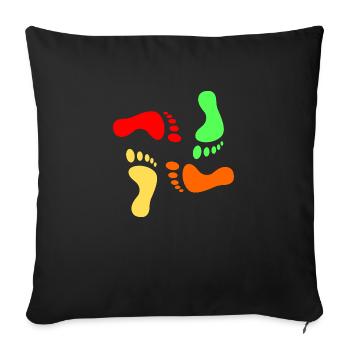 empreintes - Housse de coussin décorative 45 x 45 cm - noir - Devant