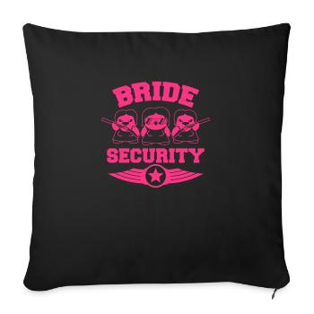 Bride Security Penguins - Sofa pillowcase 17,3'' x 17,3'' (45 x 45 cm) - black - Front