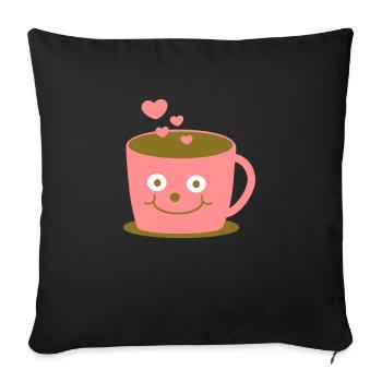 Tasse 2 - Sofakissenbezug 45 x 45 cm - Schwarz - Vorne