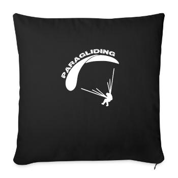 Parapente parapente sport extrême - Housse de coussin décorative 45 x 45 cm - noir - Devant