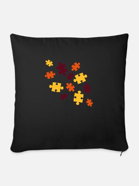 buntes puzzle muster teil puzzlespiel puzzleteil p - Sofakissenbezug 45 x 45 cm - Schwarz