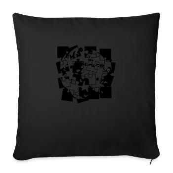 pièces de puzzle pièces de puzzle puzzle construire construire spi - Housse de coussin décorative 45 x 45 cm - noir - Devant