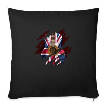British Guitar Flag Inside - Sofa pillowcase 17,3'' x 17,3'' (45 x 45 cm) - black - Front