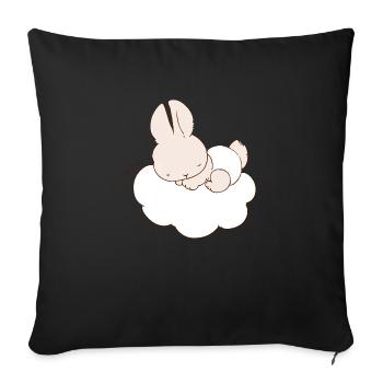 Baby Bunny sleeping on cloud - Sofa pillowcase 17,3'' x 17,3'' (45 x 45 cm) - black - Front