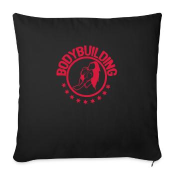 bodybuilding fitness body woman logo - Sofa pillowcase 17,3'' x 17,3'' (45 x 45 cm) - black - Front