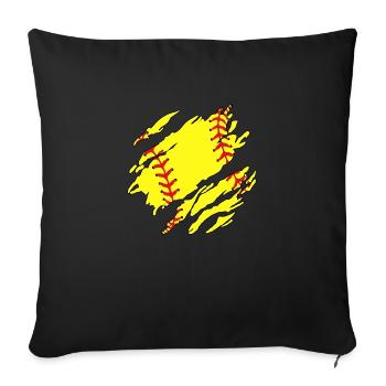 Softball Inside - Sofa pillowcase 17,3'' x 17,3'' (45 x 45 cm) - black - Front