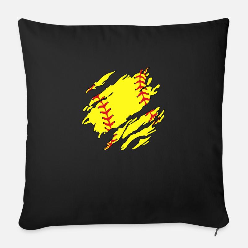 Softball Inside - Sofa pillowcase 17,3'' x 17,3'' (45 x 45 cm) - black