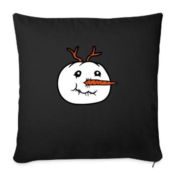 snowman face head cool winter christmas ka - Sofa pillowcase 17,3'' x 17,3'' (45 x 45 cm) - black - Front