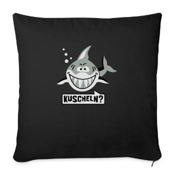 Kuschel Hai - Free Hugs - Gratis Umarmung - 3C - Sofakissenbezug 45 x 45 cm - Schwarz - Vorne