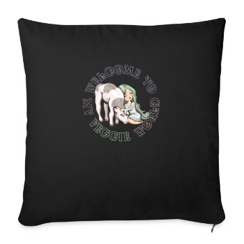 Welcome to my Veggie World - Housse de coussin décorative 45 x 45 cm - noir - Devant