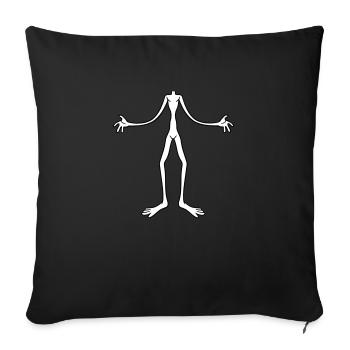 corps étranger sans tête clipart dessin animé comique luxure - Housse de coussin décorative 45 x 45 cm - noir - Devant