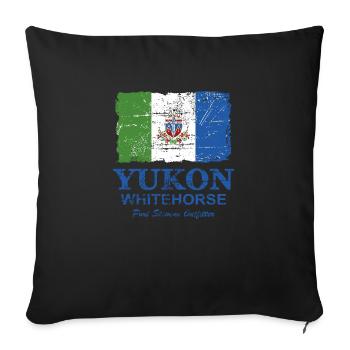 Yukon Flag - Canada - Vintage Look - Housse de coussin décorative 45 x 45 cm - noir - Devant