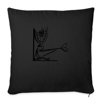 Mord mit Dartpfeil, Krimi, Tatort - Sofakissenbezug 45 x 45 cm - Schwarz - Vorne