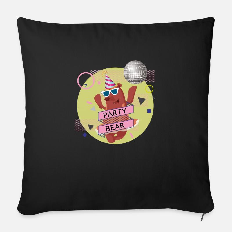 Partybär - Sofakissenbezug 45 x 45 cm - Schwarz