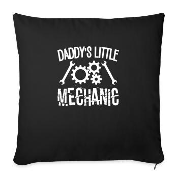 Daddy Little Mechanic - Sofakissenbezug 45 x 45 cm - Schwarz - Vorne