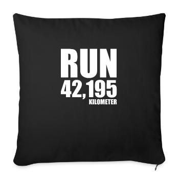 Marathon - Course à pied - Jogging - Course à pied - 42.195km - Housse de coussin décorative 45 x 45 cm - noir - Devant