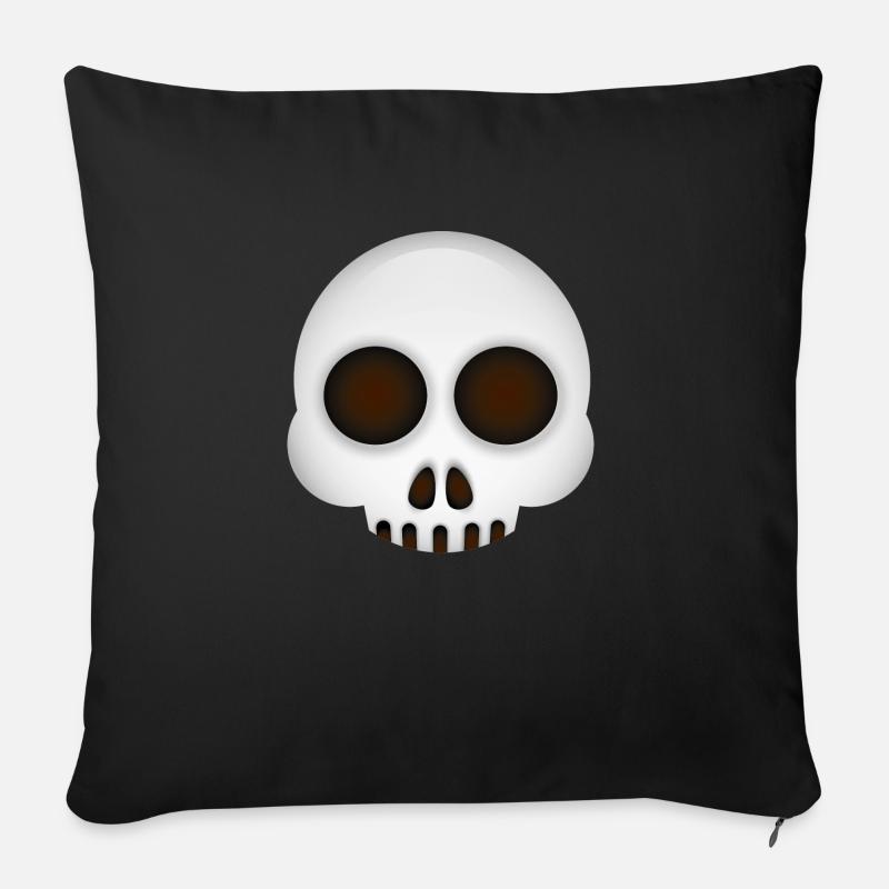 Smiley Skull - Housse de coussin décorative 45 x 45 cm - noir