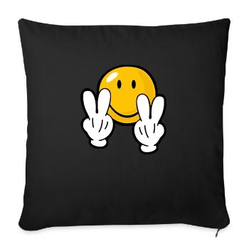 Smiley Confident - Sofa pillowcase 17,3'' x 17,3'' (45 x 45 cm) - black - Front