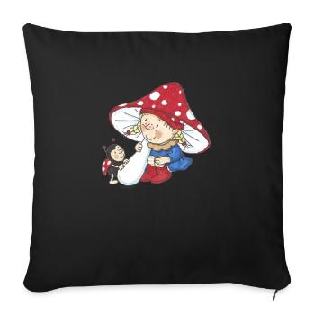 Wichtel_06 - Sofakissenbezug 45 x 45 cm - Schwarz - Vorne