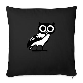 Owl - hibou - Housse de coussin décorative 45 x 45 cm - noir - Devant