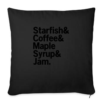 Starfish & Coffee & Maple Syrup & Jam Prince Desig - Sofa pillowcase 17,3'' x 17,3'' (45 x 45 cm) - black - Front