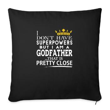 SUPER GODFATHER! - Sofa pillowcase 17,3'' x 17,3'' (45 x 45 cm) - black - Front
