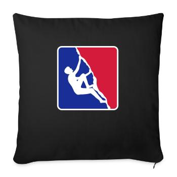 carré rouge bleu logo freeclimber summit k - Housse de coussin décorative 45 x 45 cm - noir - Devant