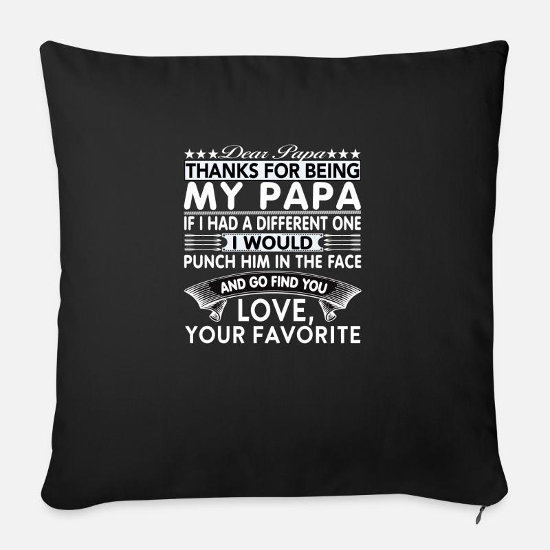 Dear Papa... - Sofa pillowcase 17,3'' x 17,3'' (45 x 45 cm) - black