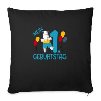 Mein erster Geburtstag - Sofakissenbezug 45 x 45 cm - Schwarz - Vorne