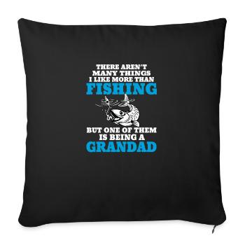 Fishing Grandad - Sofa pillowcase 17,3'' x 17,3'' (45 x 45 cm) - black - Front