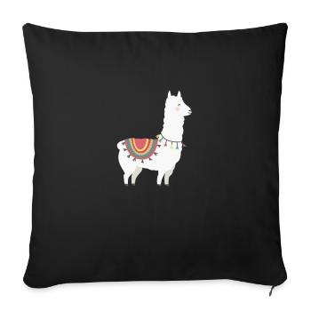 Lama - Sofakissenbezug 45 x 45 cm - Schwarz - Vorne