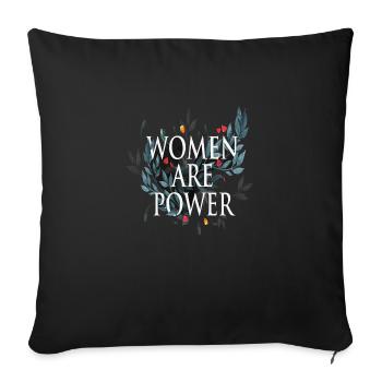 Le pouvoir des femmes !! - Housse de coussin décorative 45 x 45 cm - noir - Devant