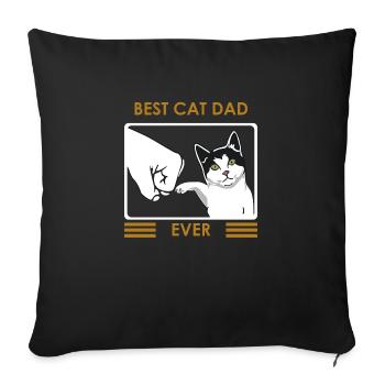 Logo papa chat - Housse de coussin décorative 45 x 45 cm - noir - Devant