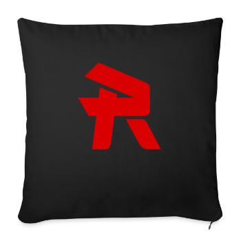 Lettre R Lettre R logo cadeau rouge - Housse de coussin décorative 45 x 45 cm - noir - Devant