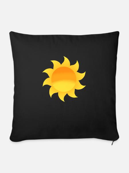 Sonnenzeichnung - Sofakissenbezug 45 x 45 cm - Schwarz