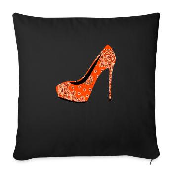 Chaussure à talons hauts - Housse de coussin décorative 45 x 45 cm - noir - Devant
