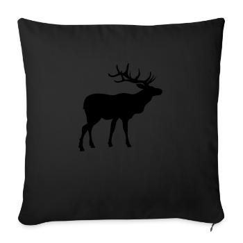 Silhouette de cerf pour les chasseurs - Housse de coussin décorative 45 x 45 cm - noir - Devant