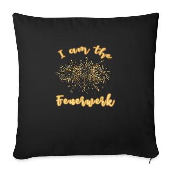 feu d'artifice feu d'artifice je suis le feu d'artifice réveillon du nouvel an - Housse de coussin décorative 45 x 45 cm - noir - Devant